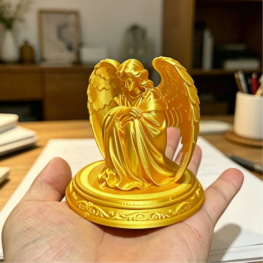 Sitting Angel Figurine, Exquisite Guardian Angel Sculpture for Home Decor, Aesthetic Room Desktop Ornament, Perfect Gift