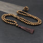 6 8 10mm Vintage 108 Mala Beads Necklace Original Wooden Bead Men Tassel Yoga Meditation Necklaces Women Prayer Buddhist Jewelry
