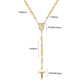 LUXUKISSKIDS Catholic Rosaries Beaded Prayer Cross Pendant Necklace Rosary Prayer Long Stainless Steel Necklaces Collier Jewelry