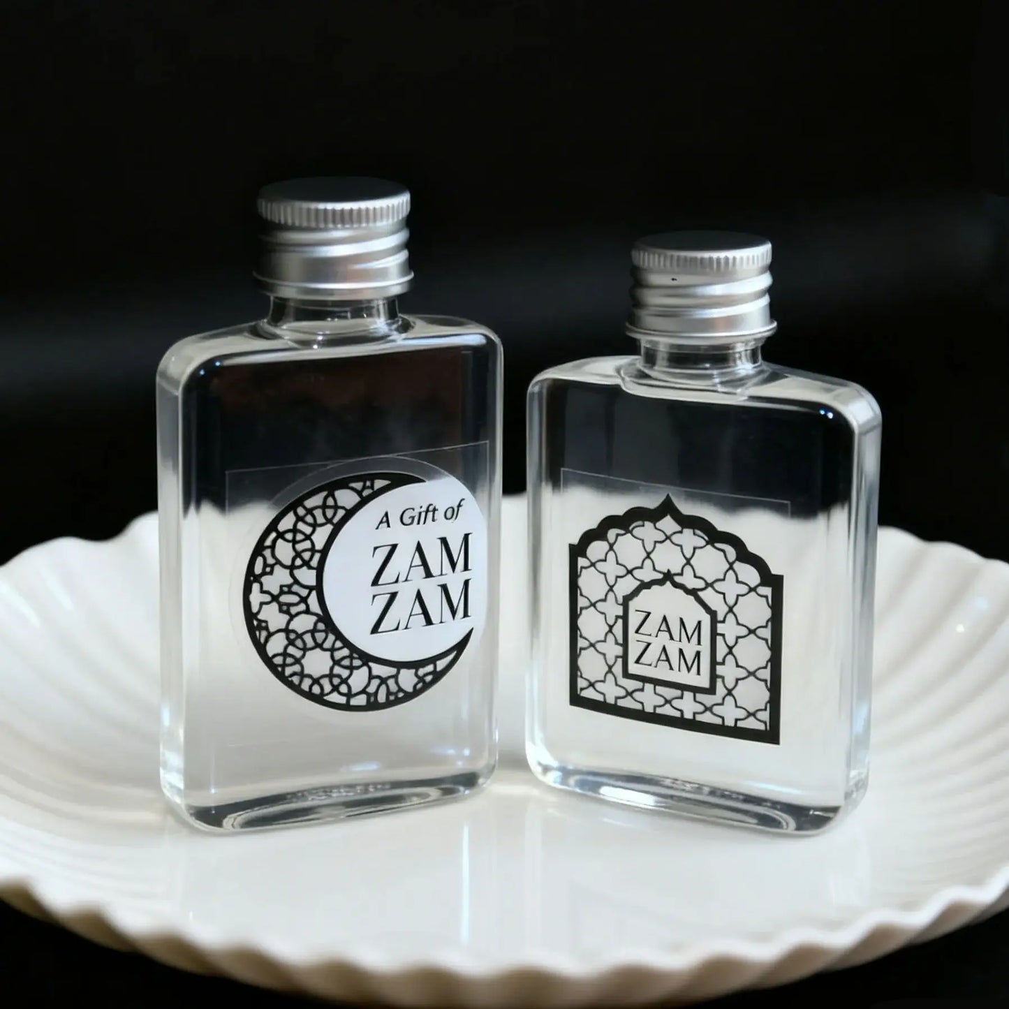 Custom Zamzam Water Bottle Sticker Wedding Label Clear Personalized Name Adhesive Umrah Mubarak Hajj Islamic Gift Decoration