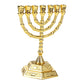 ABUN-Golden Jewish Menorah Candle-Holders Religions Candelabra Hanukkah Candlesticks 7 Branch Menorah