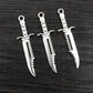 10pcs/lot Antique Silver Plated Sword Blade Charms Pedants DIY Jewelry Making Accessories for Necklace Craft Findings