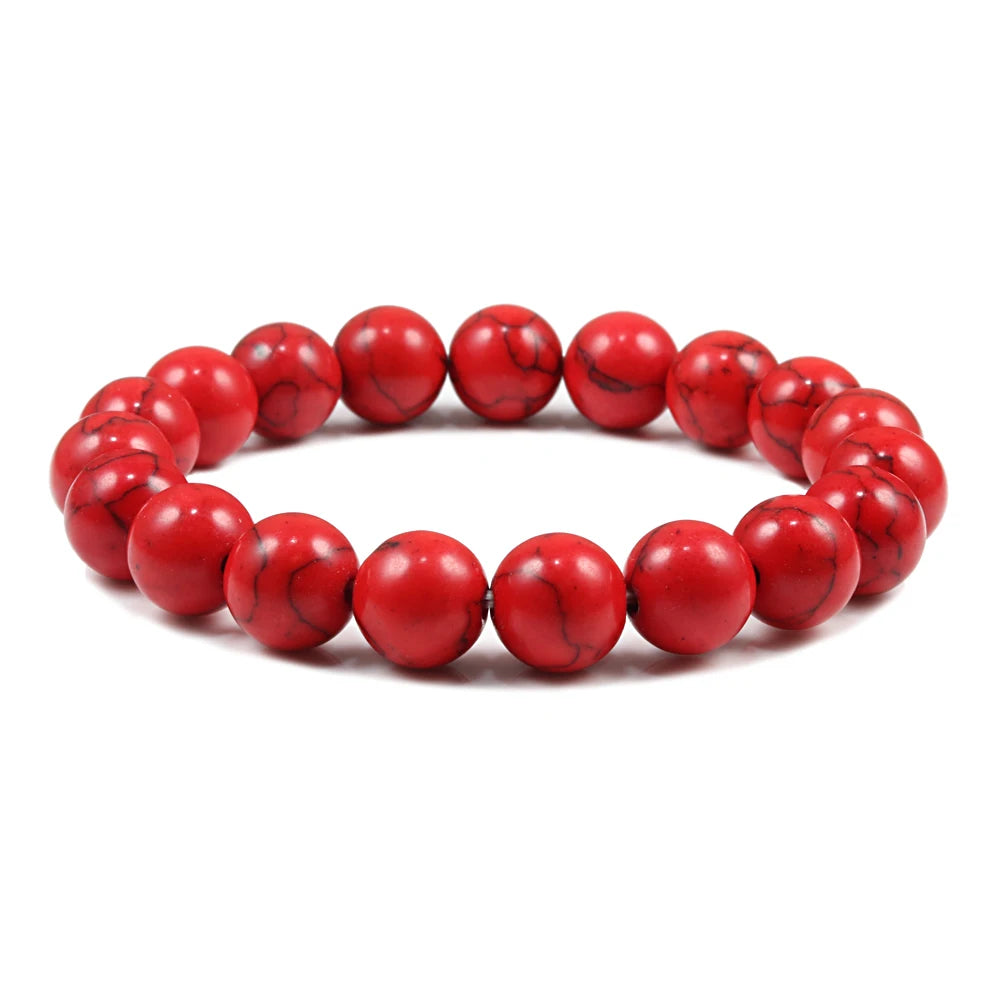 6/8/10MM Natural Stone Bracelet Red Pine Stone Prayer Beaded Bracelet Rosary Meditation Bracelets Men Women Yoga Jewelry Pulsera