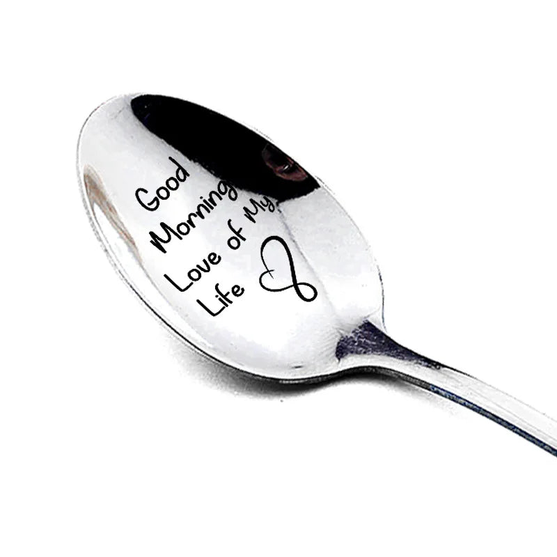 1Pcs 2024 Years I Love You Anniversary Valentines Day Gift for Boyfriend Girlfriend Stainless Steel Spoon Birthday Wedding Gifts