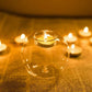 6/12Pcs Transparent Glass Candle Holder with LED Candles for Dining Home Table Centerpieces Valentine's Day Halloween