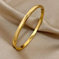 Fashion Smooth Stainless Steel Cuff Bangles Bracelets for Women Men New 4mm Gold Plated Stackable Waterproof Charm Jewelry
