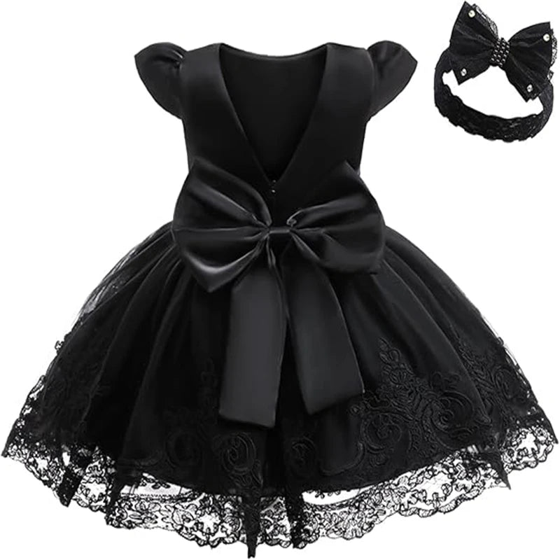 New Years Wedding Princess Dress For Girls Kid Vestidos Birthday One Year Dress Party Baptism Bow Clothes Christmas Costume 0-2Y