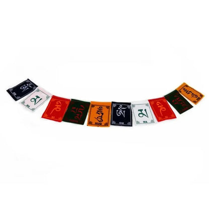 10pcs/string Tibet Guanyin Six Characters Mini Colorful Prayer Flags Five Colors Flannel Buddhist Ceremony Flag Horse Flag Eaves