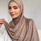 Two Pieces Muslim Prefect Matching Jersey Hijab Set Matching Color Jersey Hijab With underscarf Shawls