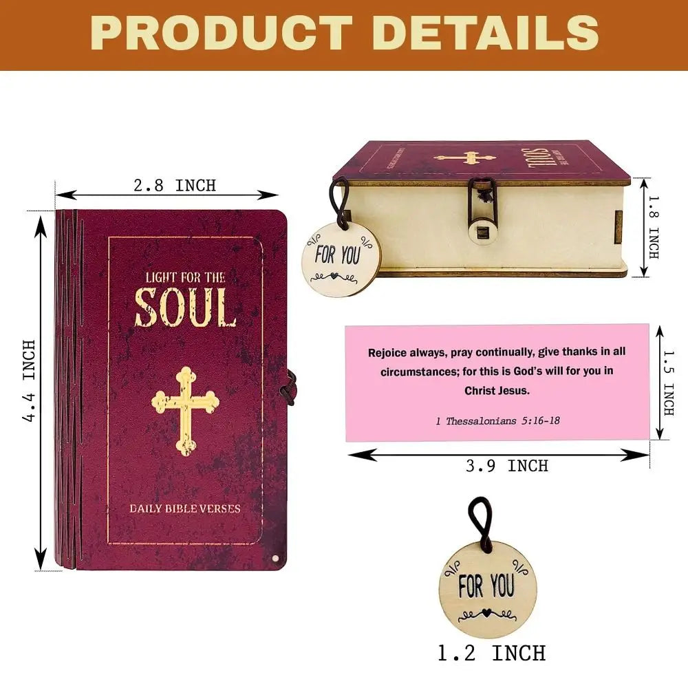 Inspirational 150 Cards Set Bible Verse Cards Daily Inspiration Handmade Bible Verses Box Bible Study Wooden Storage Son