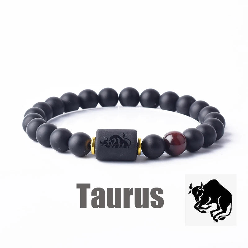 Zodiac Sign Bracelet Homme 12 Constellation Bangles Men Gemini Virgo Leo Libra Bracelet Women Friendship Gift Bracelet on Hand