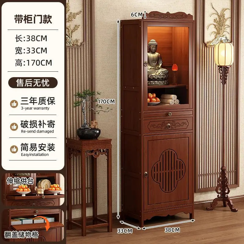 HXL Altar Incense Case Buddha Altar God of Wealth Worship Altar Table Buddha Cabinet