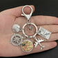 New ideas Earth plane keychain pendant earth compass personality memorial key ring gift for travel lovers