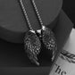 Retro Angel Wing Pendant Necklace Stainless Steel Hip Hop Punk Style Silver Color Birthday Party Gift For Men Women Neck Jewelry