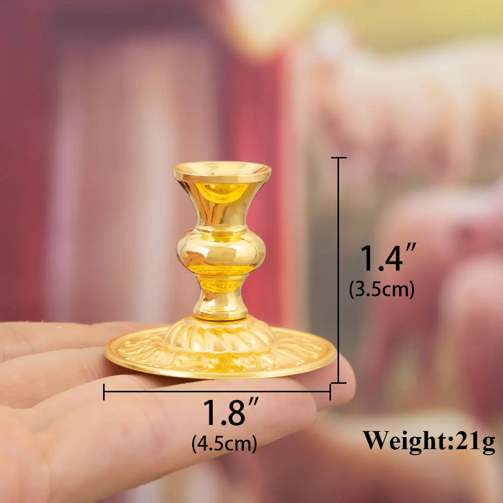 HTISOK Golden Church Candle Holder Home Altar Church Decor Religious Gift Sacred Candle Stand Christian Tabletop Accessory