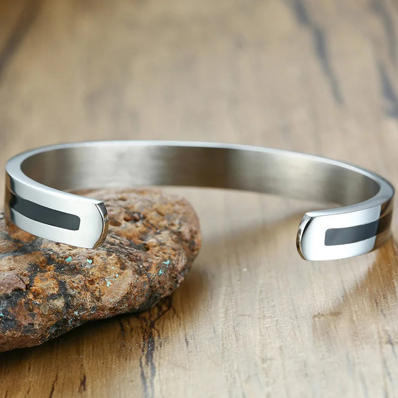 Vnox AUM OM Bangle Bracelet Men Women Stainless Steel Yoga Meditation Jewelry