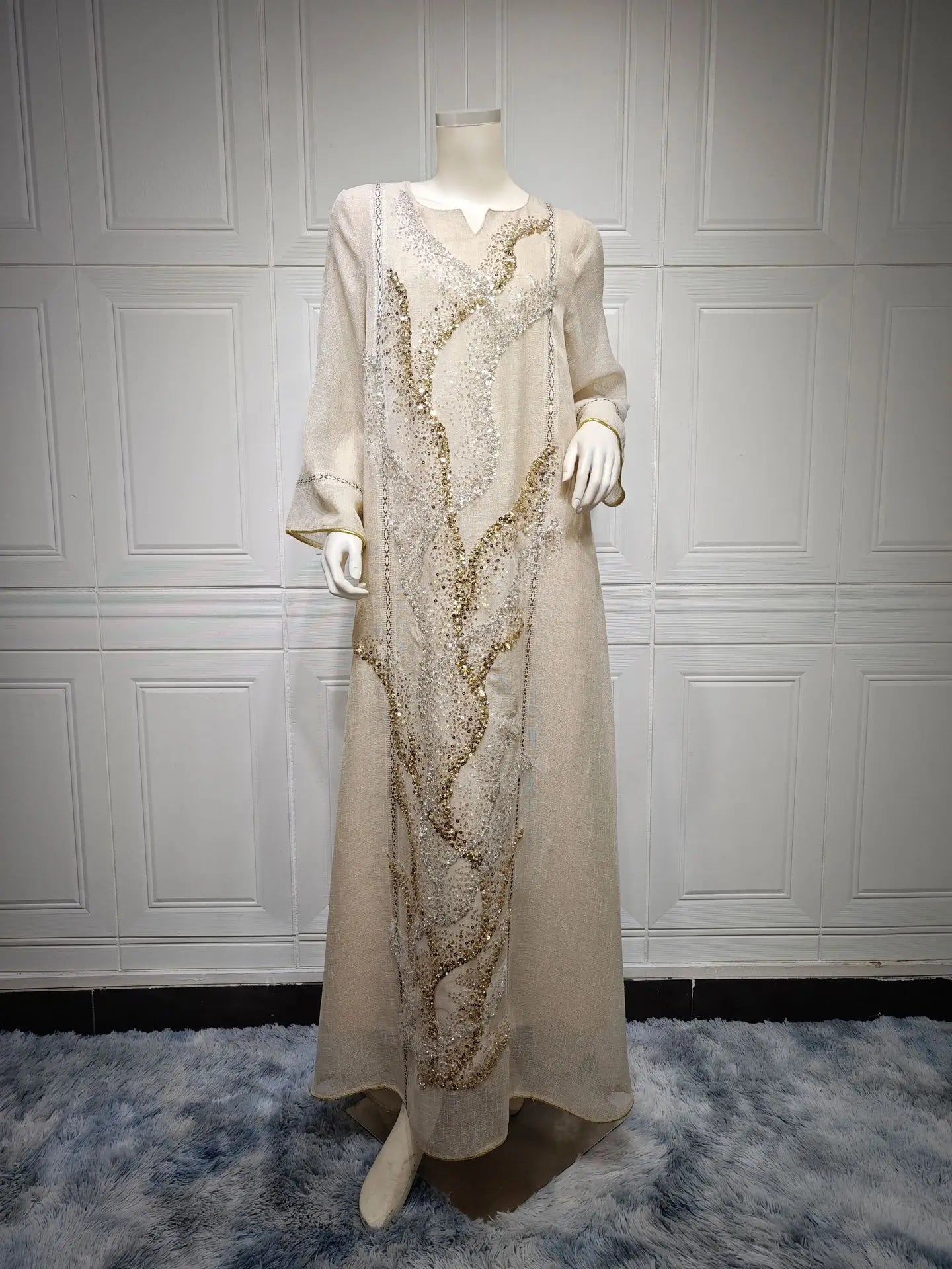 Uni Abaya Dubai Luxury Evening Dress Woman For Party Prom Modest Fashion Mesh Sequins Embroidery New in Dresses 2025