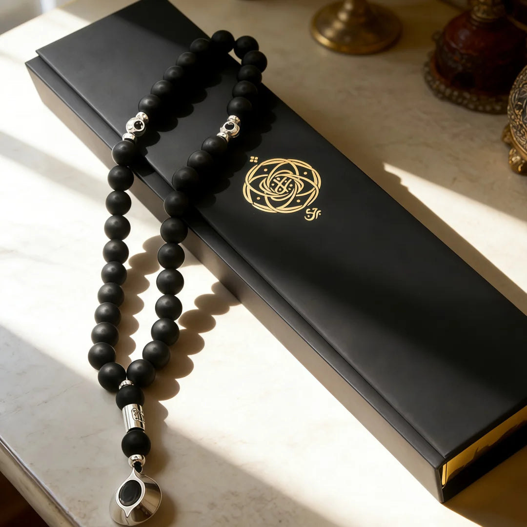 Tasbih Prayer Beads Hematite With Box Muslim Rosary Finger Counter Chapelet Tasbeeh Islamic Misbaha Handmade Sibha Ramadan Gift