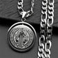 Colorful Crystal Saint Benedict Medal Necklace Women Men Stainless Steel Gold Color Chain Necklaces Jewelry San Benito N8391S05
