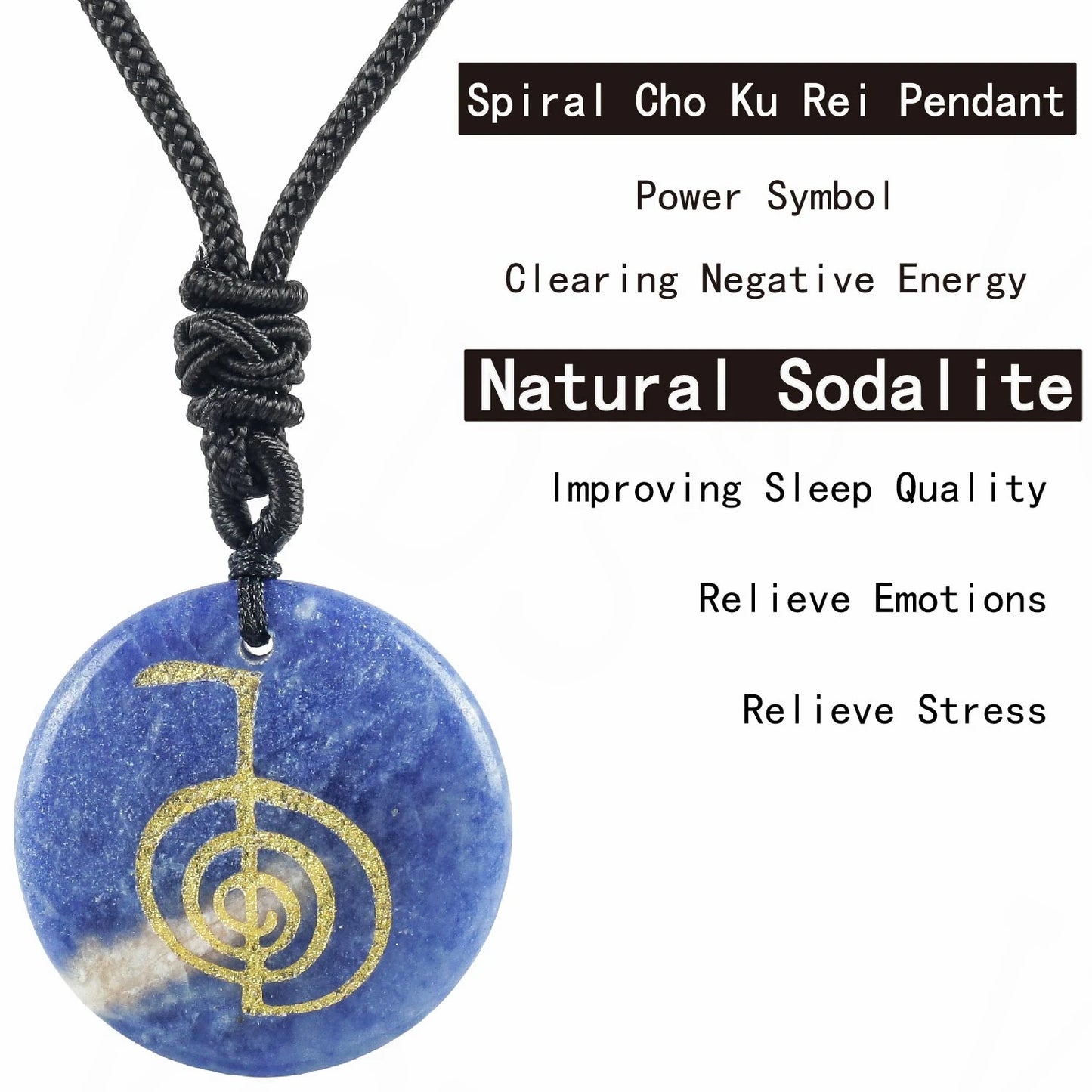 Hot Natural Crystal Quartz Cho Ku Rei Reiki Energy Symbol Pendant Ancient Spiritual Healing Necklaces Pendants Women Man Jewelry