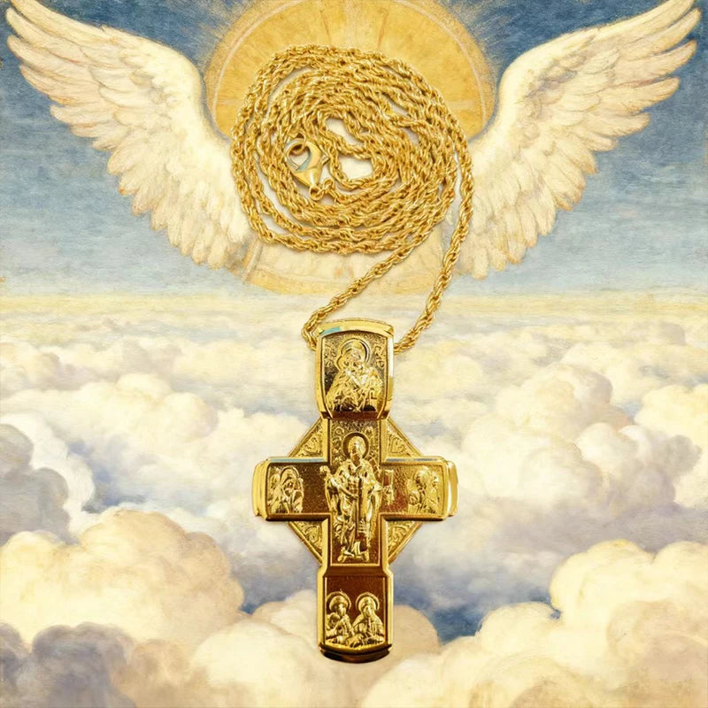 New 2026 Orthodox Jesus Cross Pendant Church Pastor Chest Pendant Religious Ritual Supplies Prayer Prayer Alloy Cross Necklace