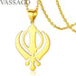 Sikhism Necklace Sikh Khanda Sword Necklace for Women Men Stainless Steel Sikhs Necklaces Sword Symbol Pendant Religious Jewelry