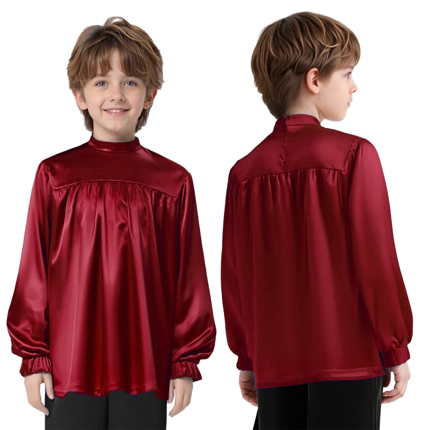 Boys Girls Church Choir Worship Praise Dance Outfit Long Sleeve Top+Robe+Pants Halloween Christian Pastor Priest Cosplay Costume