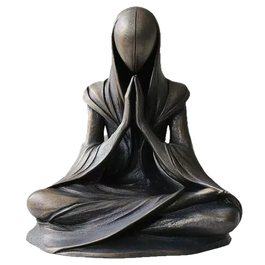 Meditation Alien Statue Resin Handmade Sculpture Yoga Zen Desktop Decor Unique Gift For Home Office Meditation Decorations