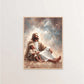 Modern Christian Believer Poster Jesus Praying Shepherd Bible Verse Easter Canvas Painting Wall Art for Kids Room Home Decor