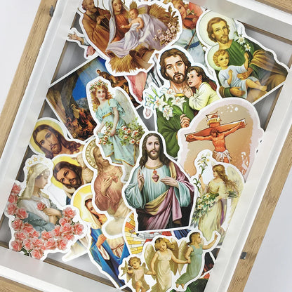 10/30/68pcs 2 style Jesus Christian Religion Stickers Phone Laptop Car Case Freezer Luggage Wall Waterpoof DIY Graffiti Sticker
