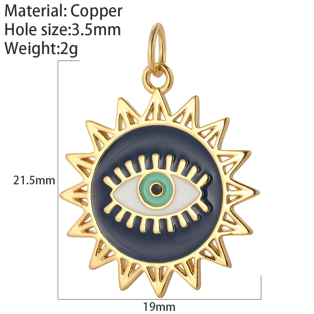 Bohemian Star Sun Moon Charms for Jewelry Making Cute Enamel Planet Gold Color Diy Earrings Necklace Bracelet High Quality