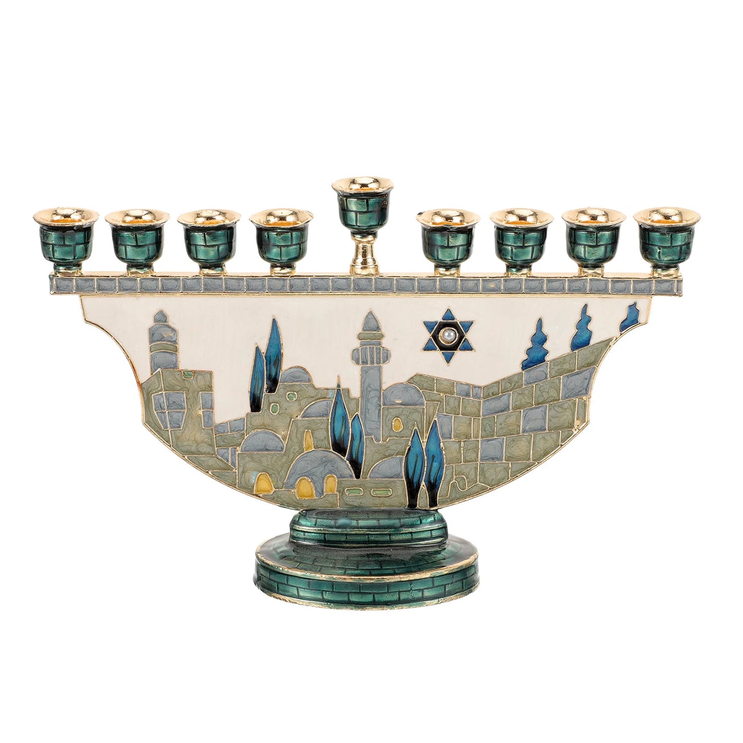 9 Branch Candle Holder for Hanukkah Menorah Candelabrum 9 Head Candlestick Stand for Christmas Party Wedding Celebration Decor