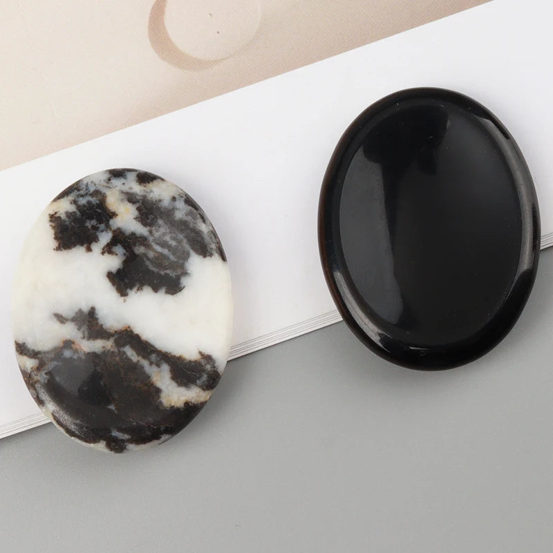 Worry Stone Amethyst Rose Quartz Hand Carved Thumbstone Pocket Meditation Oval Crystal Natural Vitality Relaxation Palm Stone