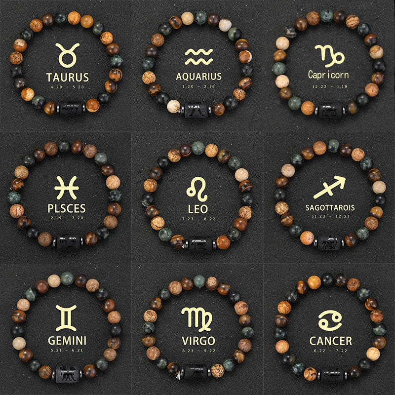 12 zodiac signs Bracelets Capricorn Taurus Cancer Virgo Pisces Bracelets Ladies Men Couples Friendship Jewelry Gift Bracelets