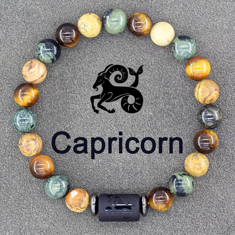 Zodiac Sign Bracelet Homme 12 Constellation Bangles Men Gemini Virgo Leo Libra Bracelet Women Friendship Gift Bracelet on Hand