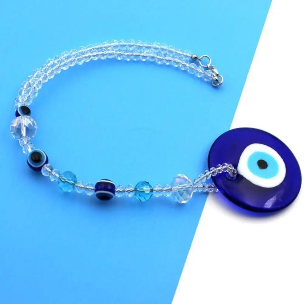Classic Evil Eye Evil Eye Car Hanging Ornament 29cm / 11.42inches Alloy + Glass Evil Eye Beaded Decor Car Charms Round Blue
