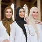 Muslim Women's Loop Instant Hijab Scarf Premium Jersey Cotton Stretchable Triangle Scarf Islam Headscarf Wraps Veils Heaband