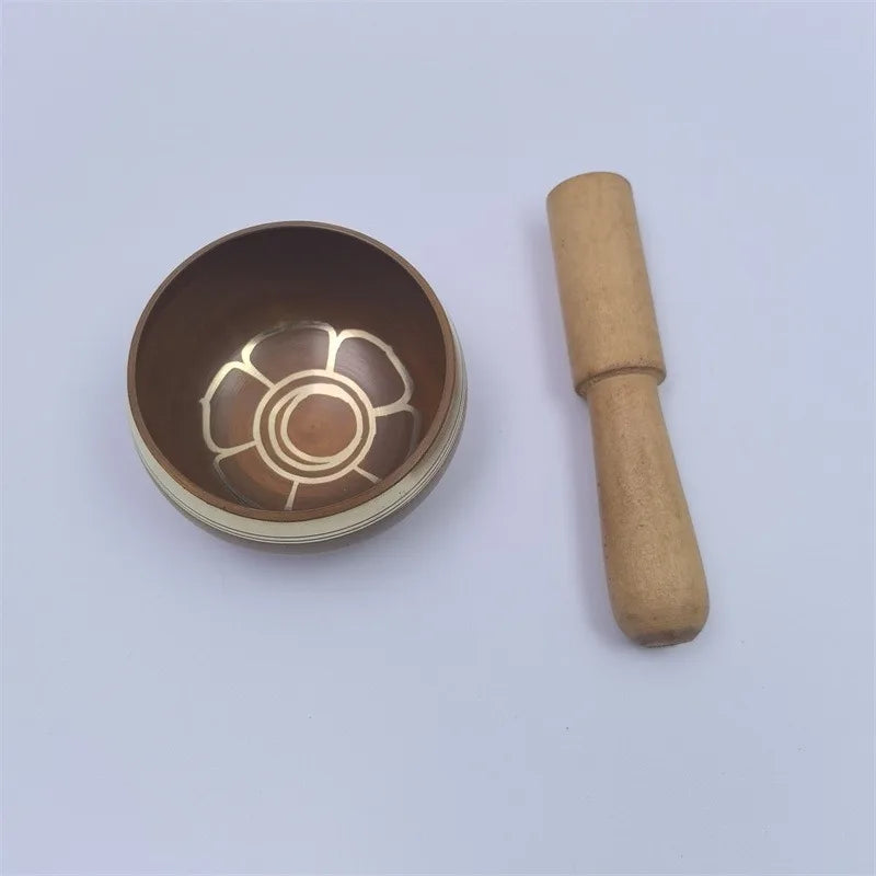 Buddhist Sound Bowls Therapy Meditation Mindfulness Yoga Ornaments Colorful Nepal Tibetan Singing Bowl Chakras Handmade Copper