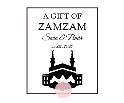 100pcs Custom A Gift Of Zam Zam Sticker Water Bottle Label Wedding Favours Hajj Umrah Mubarak Nikkah Adhesive Guest Gift Baptism