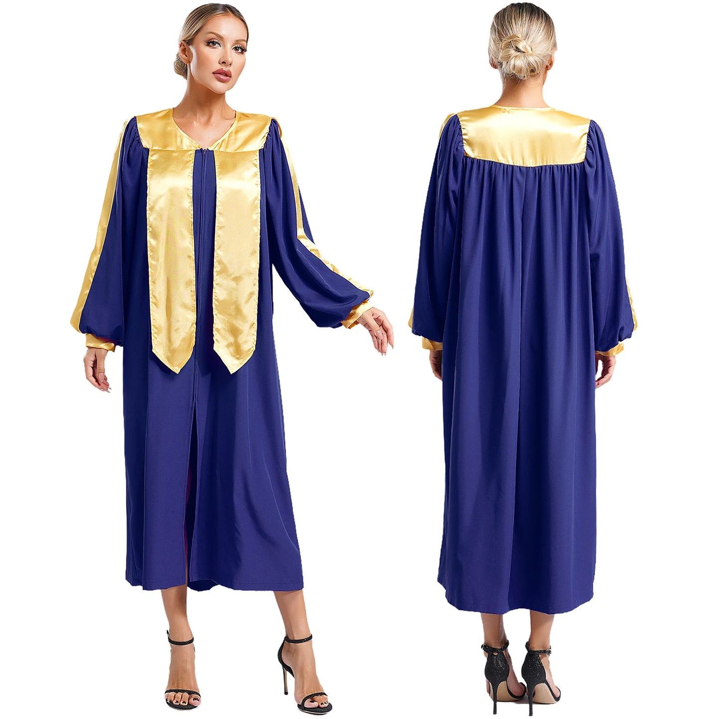 Women Church Clergy Robe Baptism Confirmation Officiant Costume Priest Preacher Dresses Choir Performance Praise Worship Dress