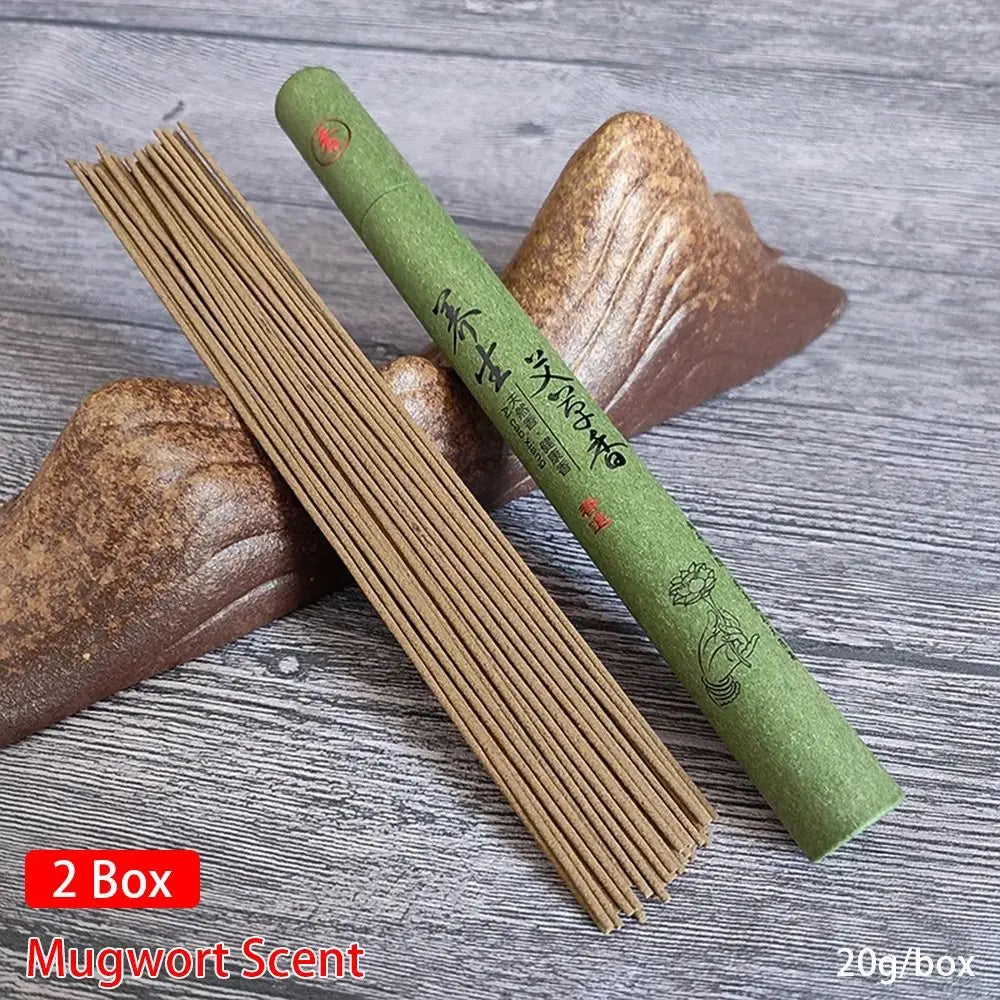 1/2Box Sandalwood Mugwort Scent Incense Stick Sleeping Aiding Tranquilize Mind Refreshing Scent 20g/Box Home Office Bedroom