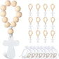 6/12/18PCS Wooden Rosary Wood Bulk Catholic with Crucifix Wooden Cross Pendant with White Mesh Bags for Baptism First Communion