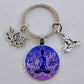 Indian Buddha Meditation 7 Chakra Mandala Psychedelic Yoga Glass Cabochon Keychain Ornament