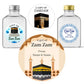 Personalised ZamZam Water Bottle Stickers Hajj Umrah Mubarak Eid Label Box Bag Seal Muslim Ramadan Kareem Celebration