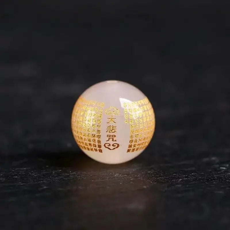 4A Red Black Agate Gilding Great Compassion Mantra Loose Beads Round Spacer Bracelet DIY Buddhist Wenwan Xingyue
