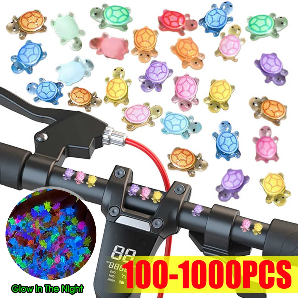 1000-100pcs Mini Resin Turtles Night Glow Turtle Figurines Multi-Function Glow in The Night Turtle Miniatures for Micro Landsca