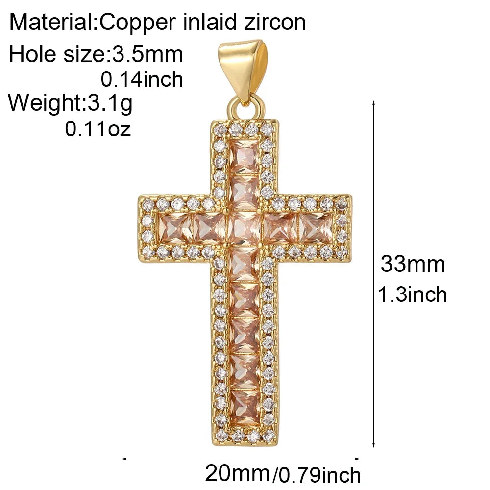 Goth Cross Chrams for Jewelry Making Supplies Golden Angel Charm Stainless Steel Long Chain Dijes Diy Necklace Earring Bracelet