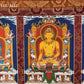 Five Buddha Statues Patterned Tibetan Curtain Flags,Colorful Embroidery Prayer Flag,1m Buddhist Item Hall Floral Hanging Curtain