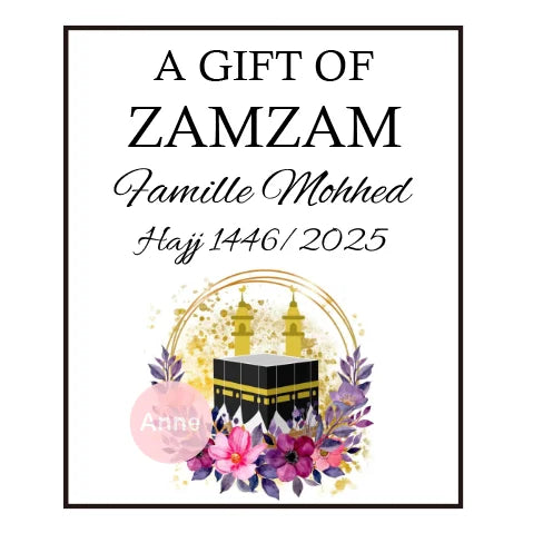 100pcs Custom A Gift Of Zam Zam Sticker Water Bottle Label Wedding Favours Hajj Umrah Mubarak Nikkah Adhesive Guest Gift Baptism