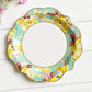 8pcs Chinese Blue White Porcelain Plate Party Decoration Plate Retro Wave Edge Plate Holiday Cake Plate Disposable Paper Plate